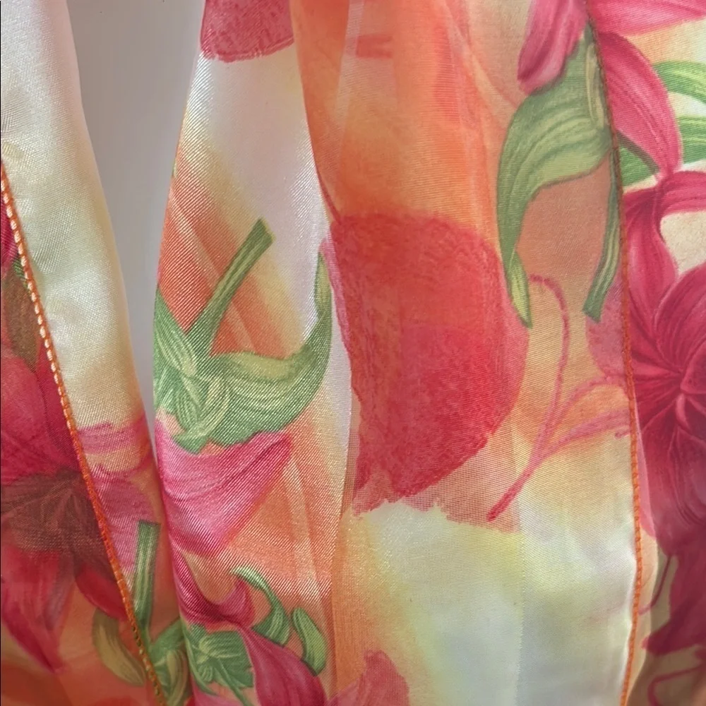 Floral Silk or polyester? Scarf